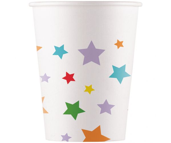 Csillagos papírpohár 8db-os szett 200ml