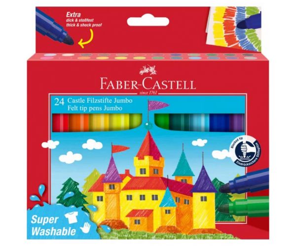 Set de carioci Faber-Castell Jumbo – set „Castel” cu 24 bucăți