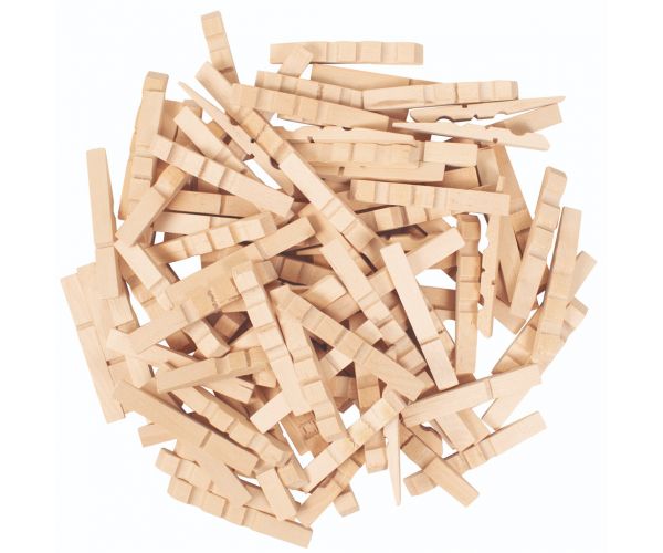 Set de clești de haine din lemn PlayBox, 250 de bucăți