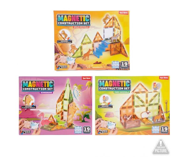 Set de construcție magnetic cu animale, 19 piese, diverse, 1 bucată