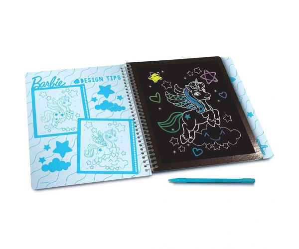 Set de creație pentru răzuit imagini Barbie Mer-Mazing, 44 pagini - Lisciani