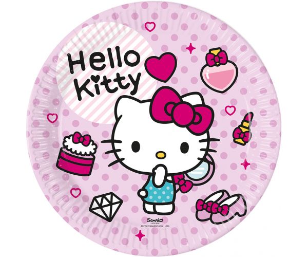 Set de farfurii de hârtie Hello Kitty, 8 bucăți, 23 cm
