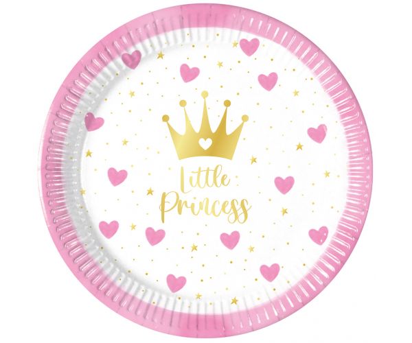 Set de farfurii de hârtie Little Princess, 8 bucăți, 20 cm