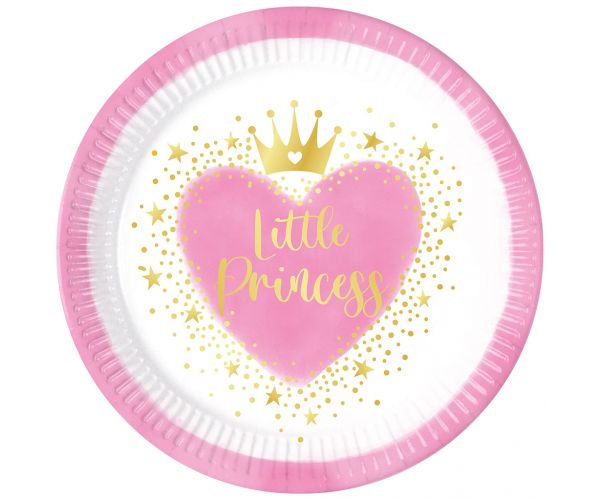 Set de farfurii de hârtie Little Princess, 8 bucăți, 23 cm
