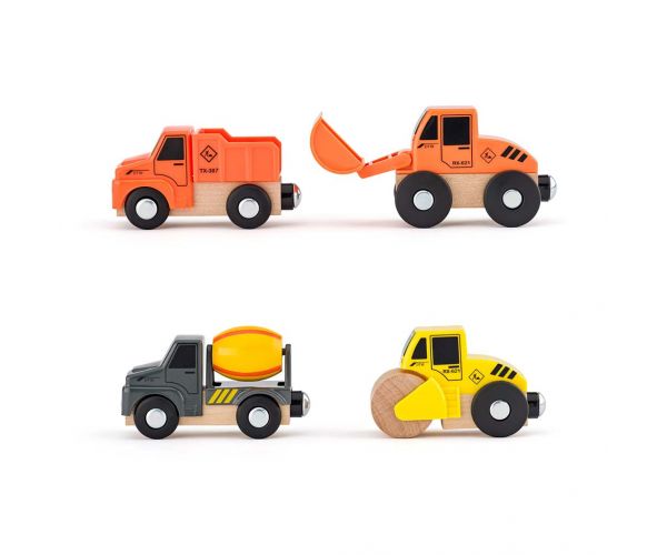 Set de jucării cu vehicule de construcții, 12 piese - Woodyland