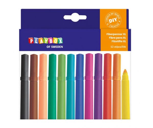 Set de markere PlayBox, 12 bucăți, 1,5 mm.