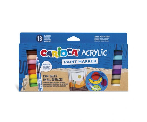 Set de markere acrilice 18 bucăți - Carioca