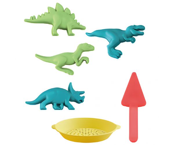 Set de nisip cu dinozauri și sită