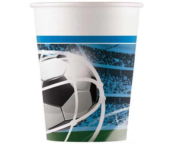 Set de pahare de hârtie cu tematică fotbal, 8 bucăți, 200 ml