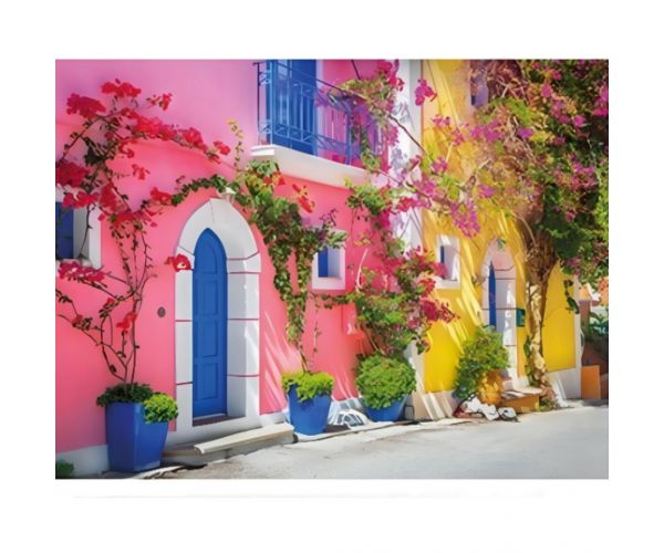 Set de pictură cu diamante: Culorile Greciei, set de pictură cu diamante 30x40cm