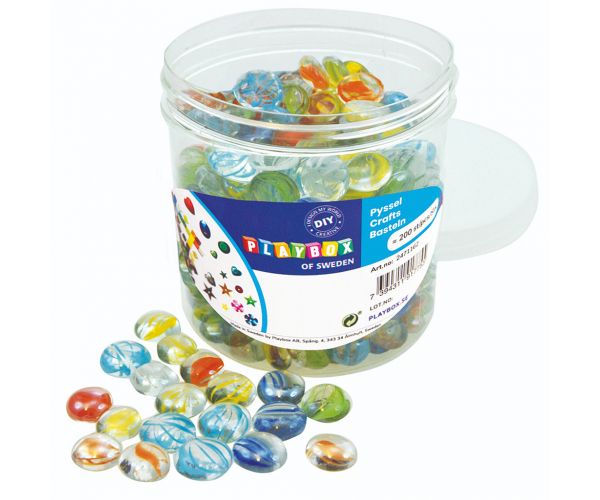 Set de pietre de sticlă transparente PlayBox, 200 de bucăți