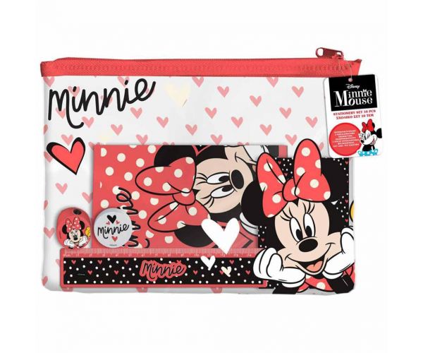 Set de scris Minnie Mouse în geantă de PVC
