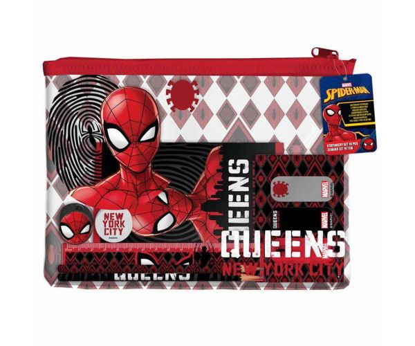 Set de scris Spiderman în geantă de PVC