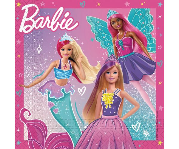 Set de șervețele de hârtie Barbie - 2 straturi, 33x33 cm, 20 bucăți