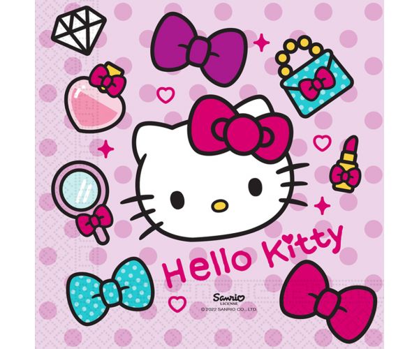 Set de șervețele de hârtie Hello Kitty – 2 straturi, 33x33 cm, 20 bucăți