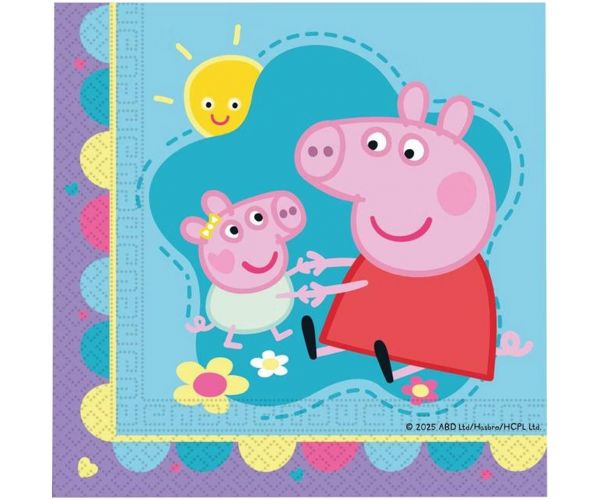 Set de șervețele de hârtie Peppa Pig - cu 2 straturi, 33 x 33 cm, 20 buc.