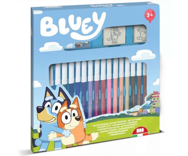 Set de ștampile Bluey cu carioci, 18 piese - Multiprint