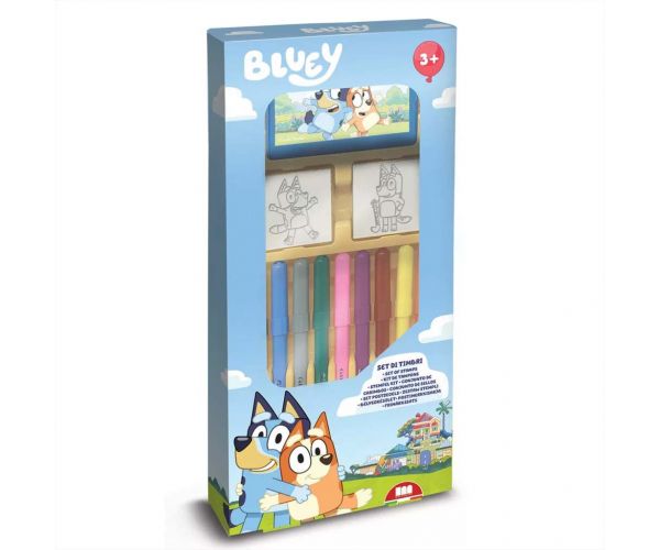 Set de ștampile Bluey cu carioci, 9 piese - Multiprint