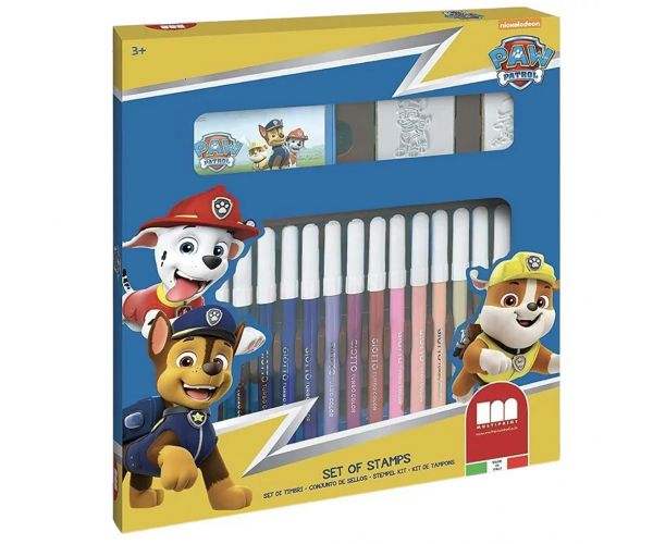 Set de ștampile cu 18 piese Patrula Cățelușilor cu cariocă - Multiprint