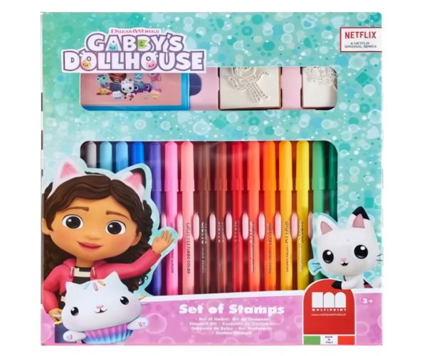 Set de ștampile cu 18 piese și cariocă Gabi - Multiprint