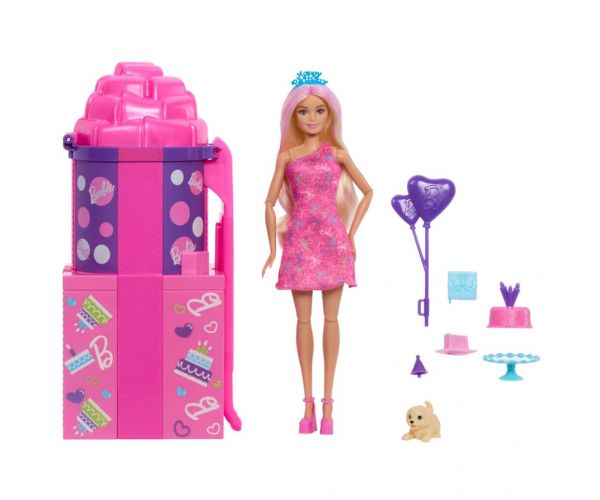 Set de surpriză Barbie party reveal cu tobogan - Mattel
