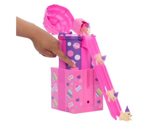 Set de surpriză Barbie party reveal cu tobogan - Mattel