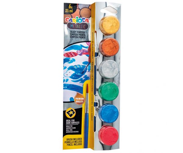 Set de tempera metalică 6x25ml - Carioca