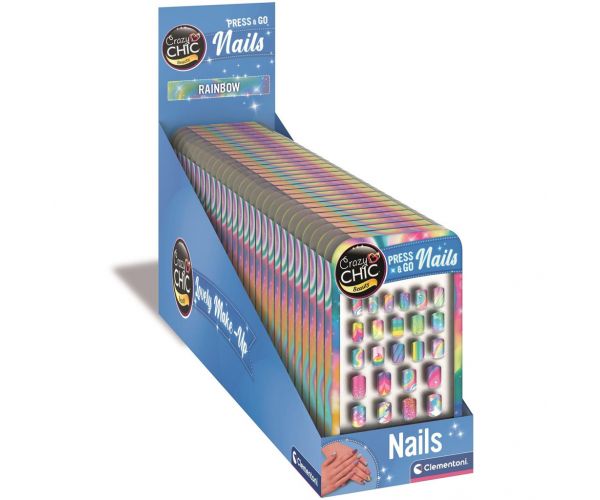 Set de unghii false autocolante Crazy Chic Curcubeu - Clementoni