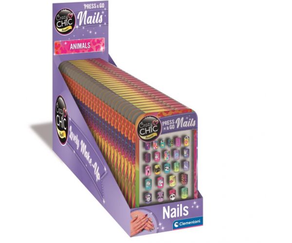 Set de unghii false autocolante cu animale Crazy Chic - Clementoni