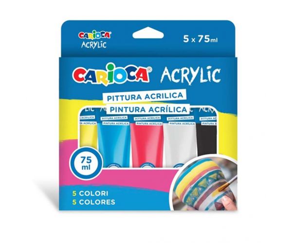 Set de vopsele acrilice Acrylic 5x75ml - Carioca