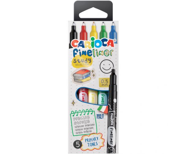 Set fineliner Study Selection, 5 bucăți, 0,5 mm - Carioca