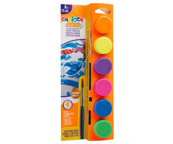 Set tempera neon 6x25ml - Carioca