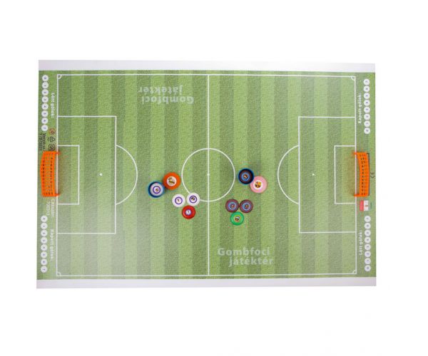 Set teren pentru joc de fotbal cu nasturi 90×55 cm, cu cutie de depozitare și echipe.