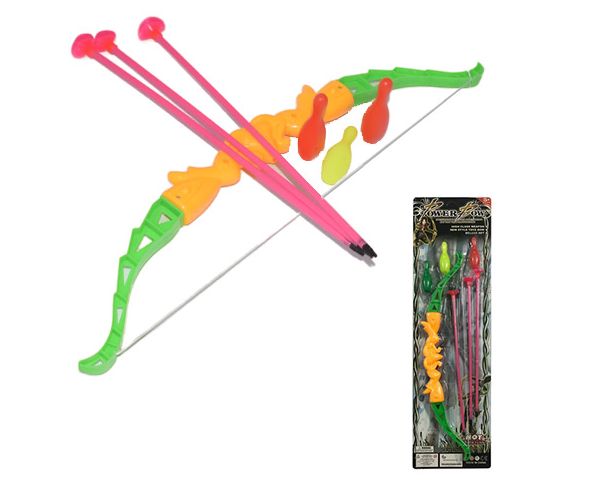 Set arc cu ventuză, săgeți și popice de bowling 46cm