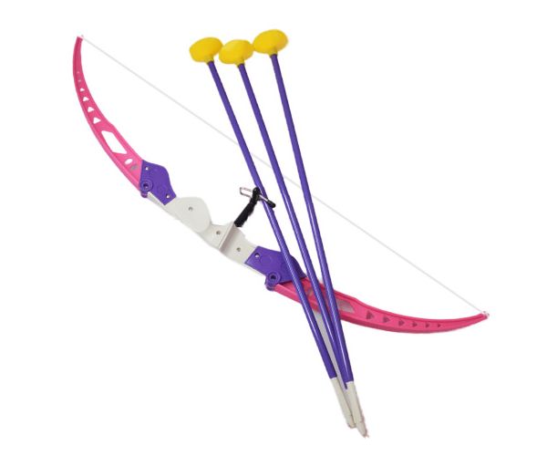 Set arc roz cu sageti și ventuza 54cm