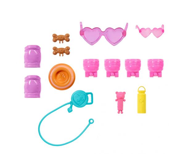 Set Barbie cu role pentru plimbat câinele - Păpușă blondă - Mattel