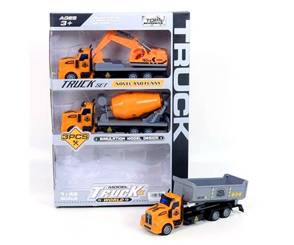 Hátrahúzós építési kamion szett 3db-os 1:48