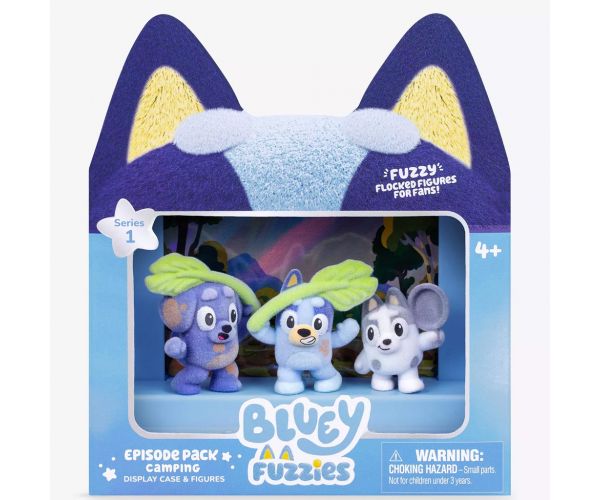 Set de 3 plușuri Bluey Fuzzies - Camping