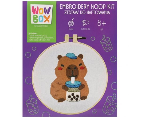 Set de broderie WowBox - Capybara Bubble Tea