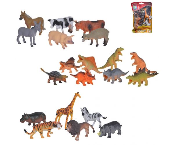 Set de figurine de animale cu animale de fermă, dinozauri sau junglă - Simba Toys