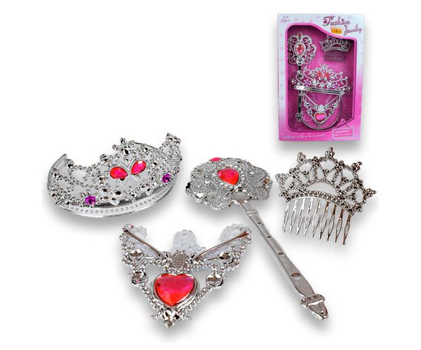 Set de frumusețe prințesă cu tiara, ac de păr și accesorii
