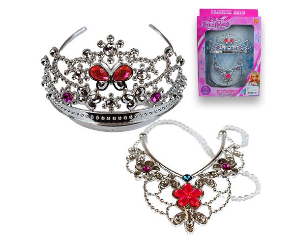 Set de frumusețe prințesă cu tiara și colier