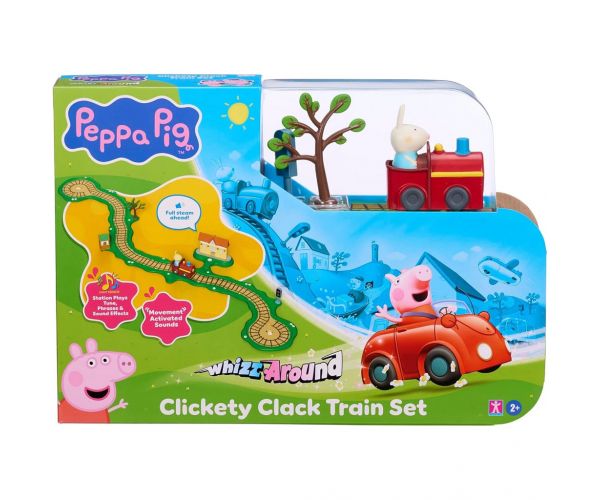 Set de joacă Peppa Pig Whizz-Around Iepurașul Rebecca cu tren roșu