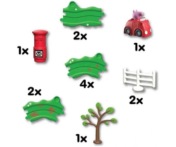 Set de joacă Peppa Purcelușa Whizz-Around cu mașină roșie