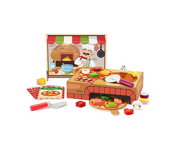 Set de joacă de făcut pizza din lemn - Woodyland
