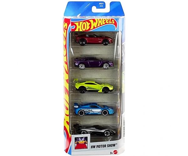 Set de mașinuțe Hot Wheels Motor Show, 5 bucăți – Mattel