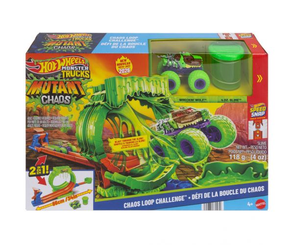 Set de pistă Hot Wheels Monster Trucks Buclă cu slime – Mattel