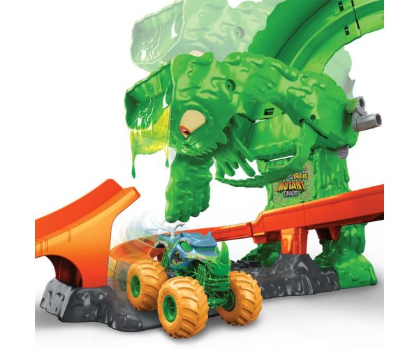 Set de pistă Hot Wheels Monster Trucks Haosul Monstrului de Slime - Mattel