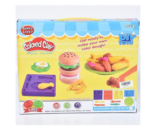 Set de plastilină de prânz cu 6 bucăți de culori de plastilină, forme