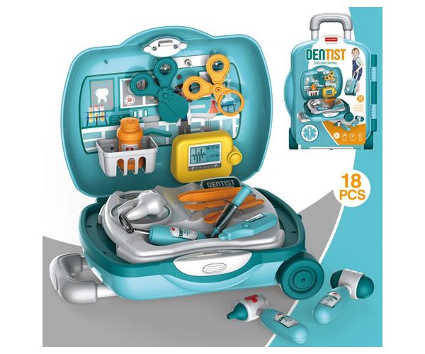 Set dentist în valiză tip troler cu accesorii